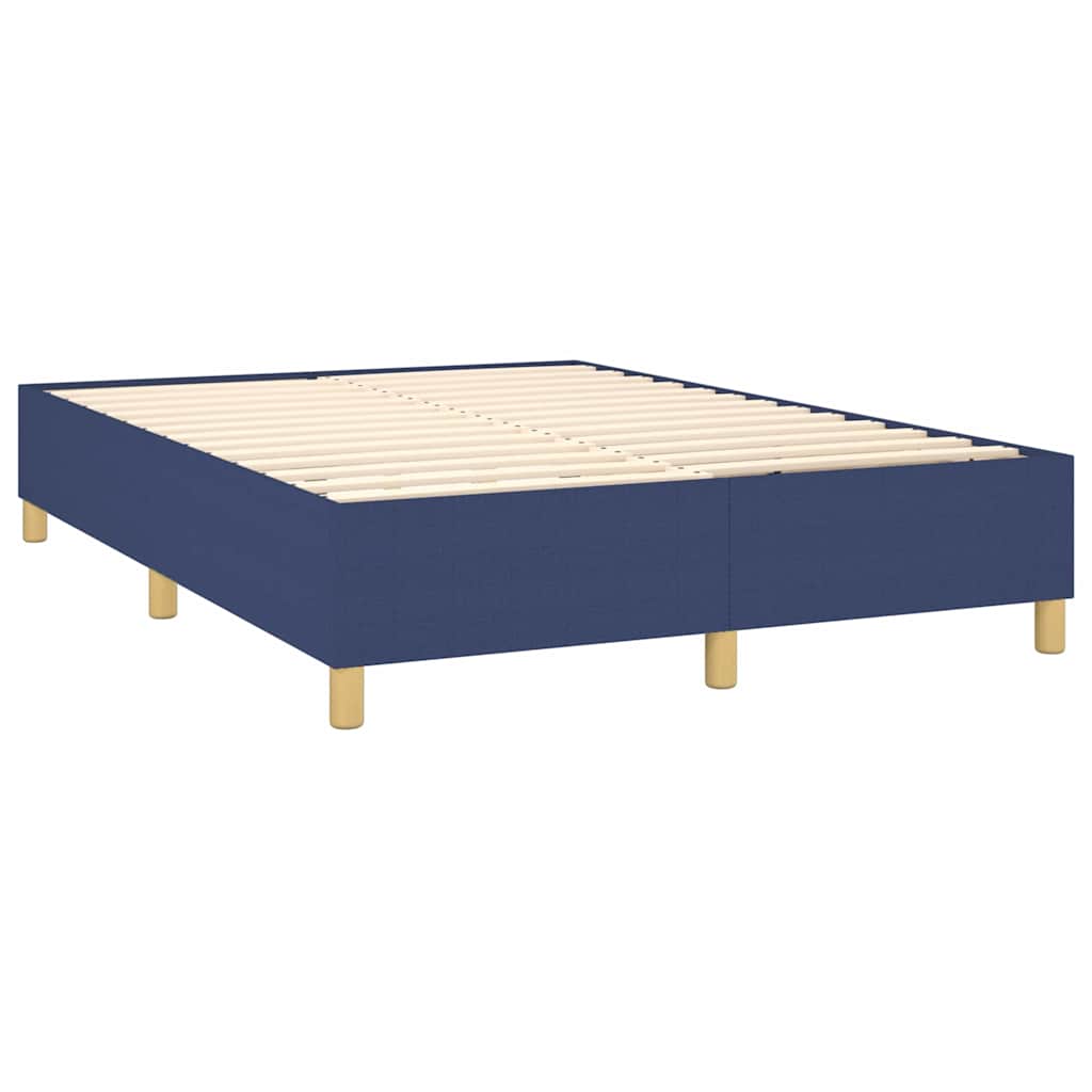 Krevet s oprugama i madracem plavi 140 x 190 cm od tkanine