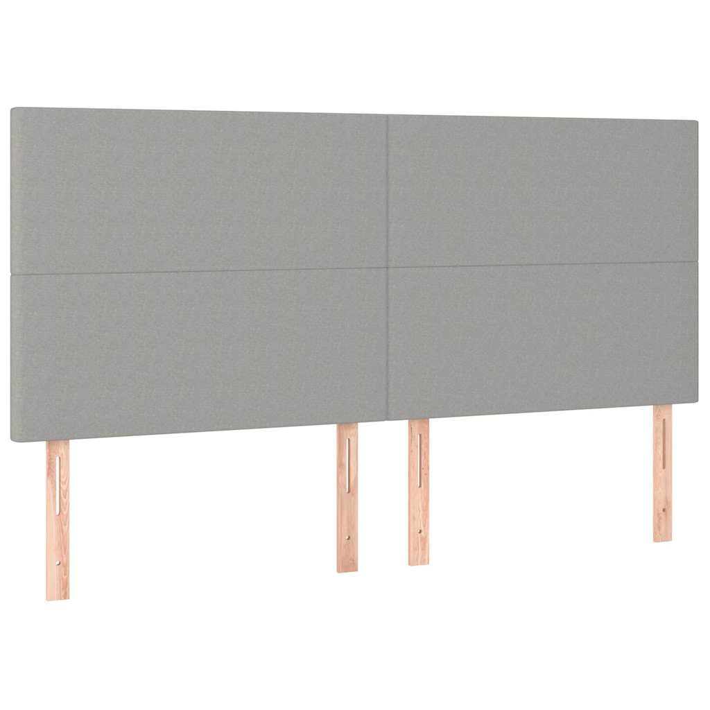 Krevet box spring s madracem svjetlosiva 160x200 cm tkanina