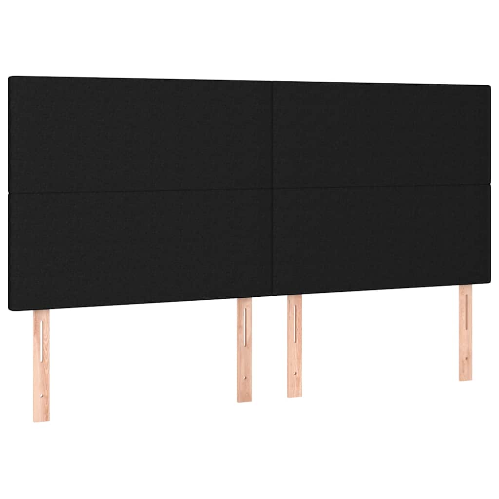 Krevet s oprugama i madracem crni 160x200 cm od tkanine