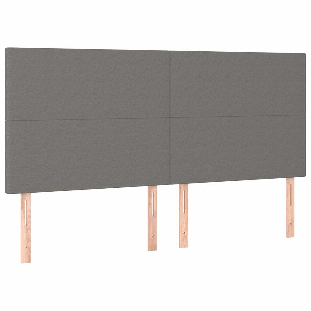 Krevet s oprugama i madracem tamnosivi 200 x 200 cm od tkanine