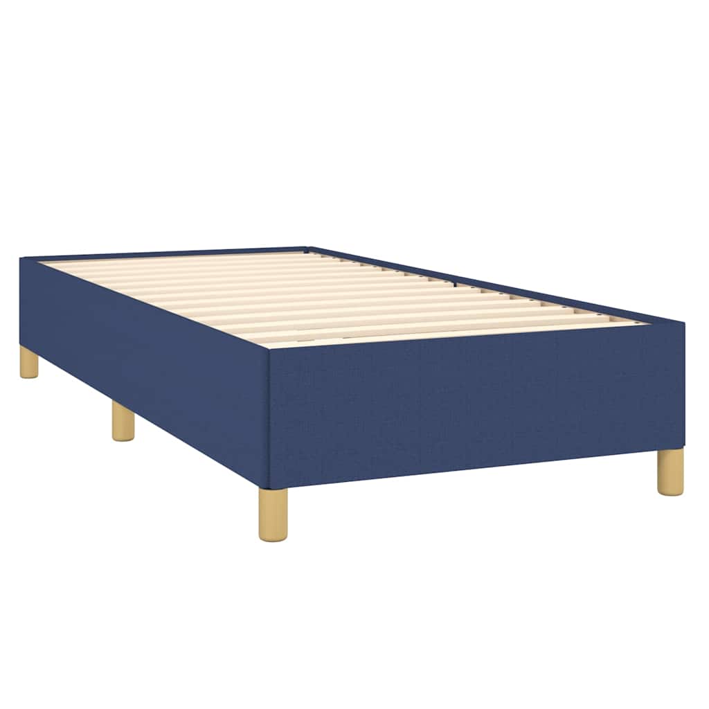 Krevet s oprugama i madracem plavi 100 x 200 cm od tkanine