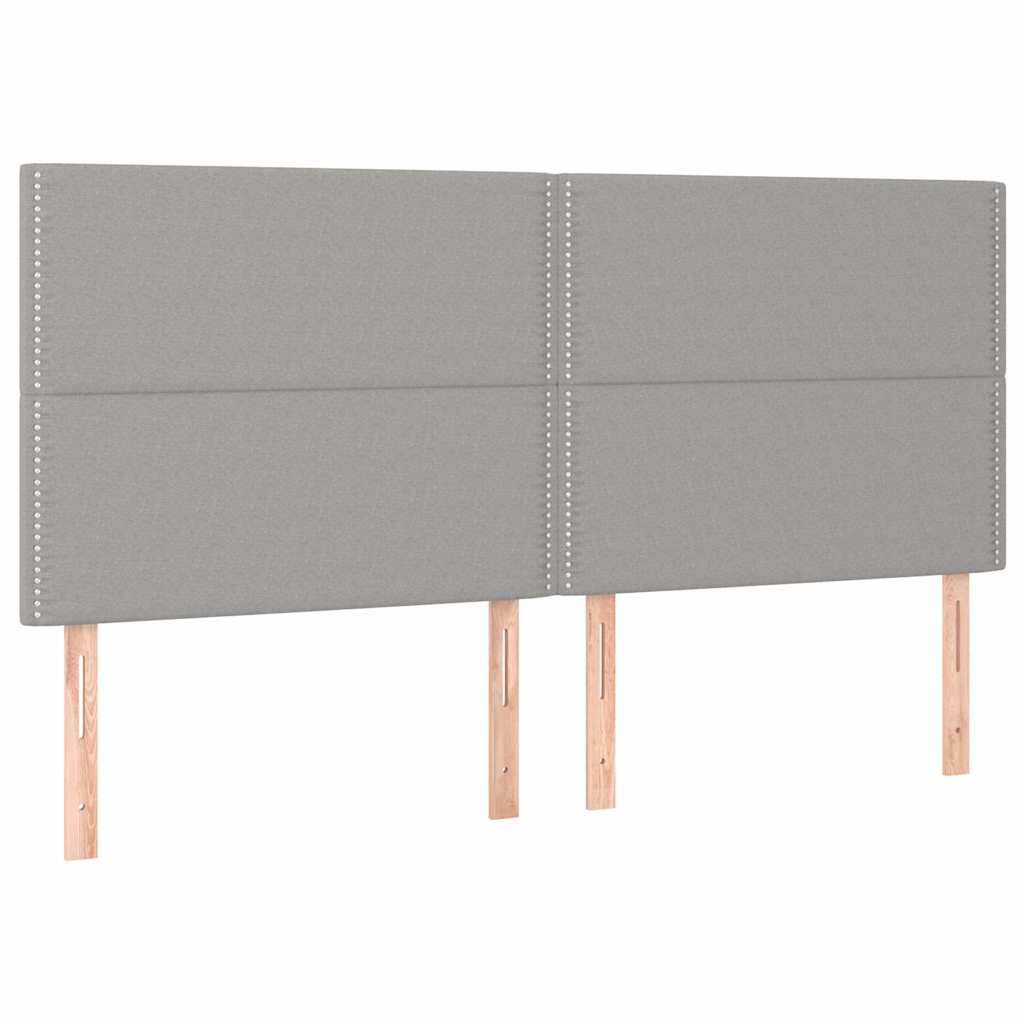 Krevet s oprugama i madracem svjetlosivi 200 x 200cm od tkanine