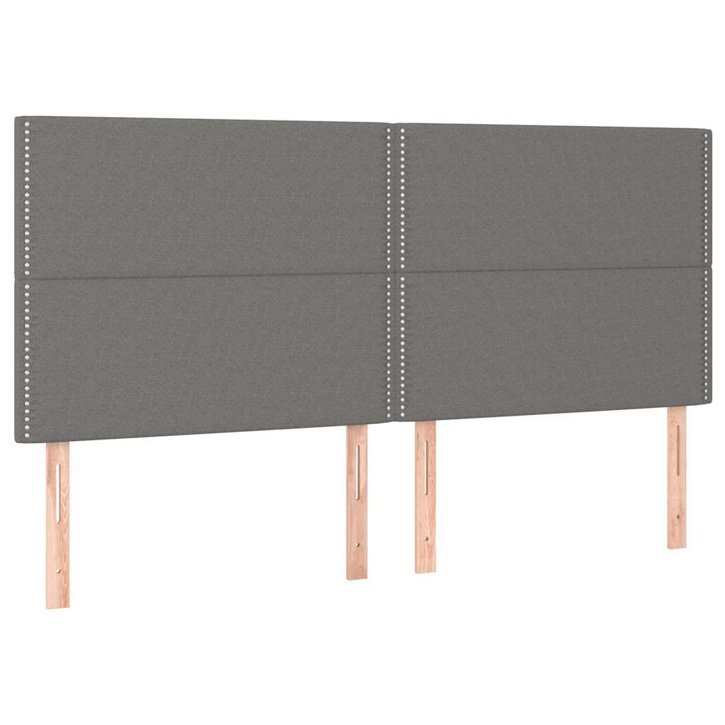 Krevet s oprugama i madracem tamnosivi 200 x 200 cm od tkanine