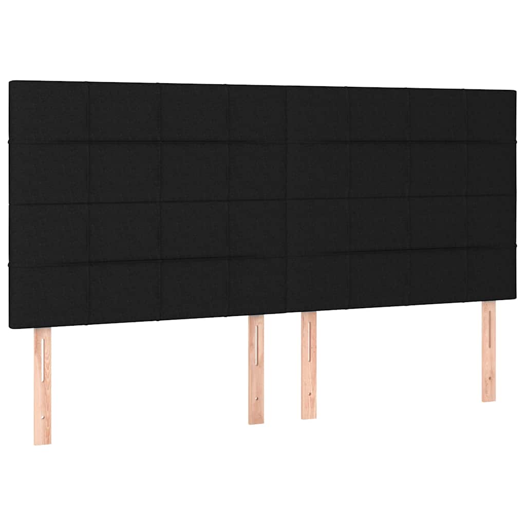 Krevet s oprugama i madracem crni 160x200 cm od tkanine