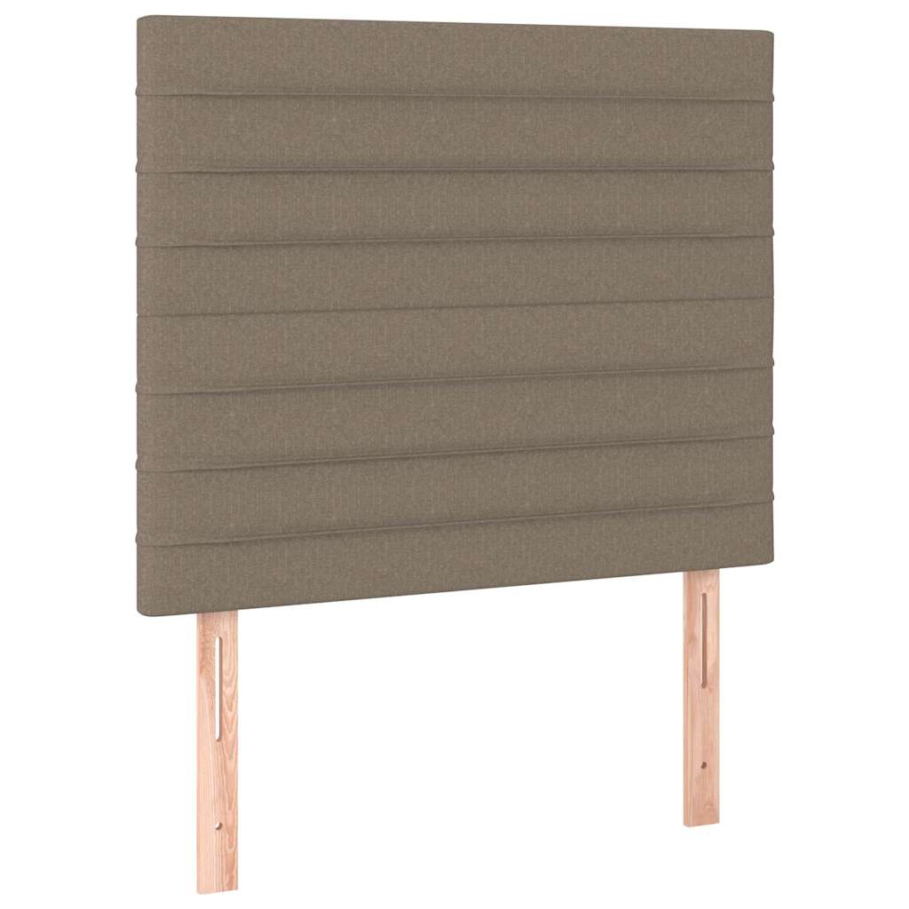 Krevet s oprugama i madracem smeđesivi 90x190 cm od tkanine
