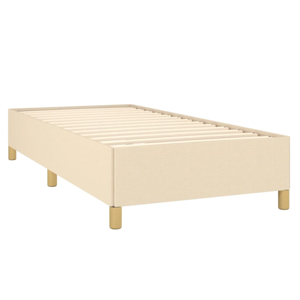 Krevet s oprugama i madracem krem 90 x 190 cm od tkanine