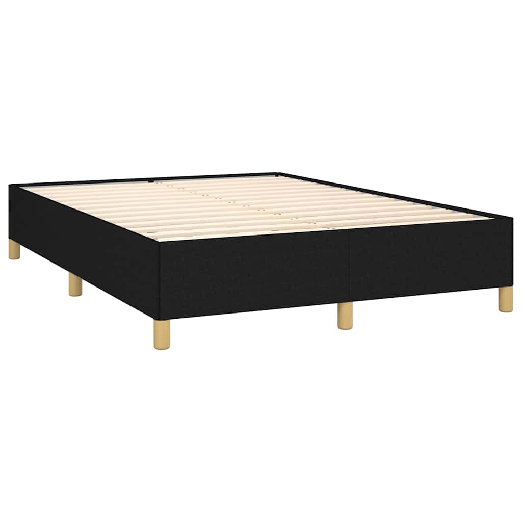 Krevet s oprugama i madracem crni 140x200 cm od tkanine