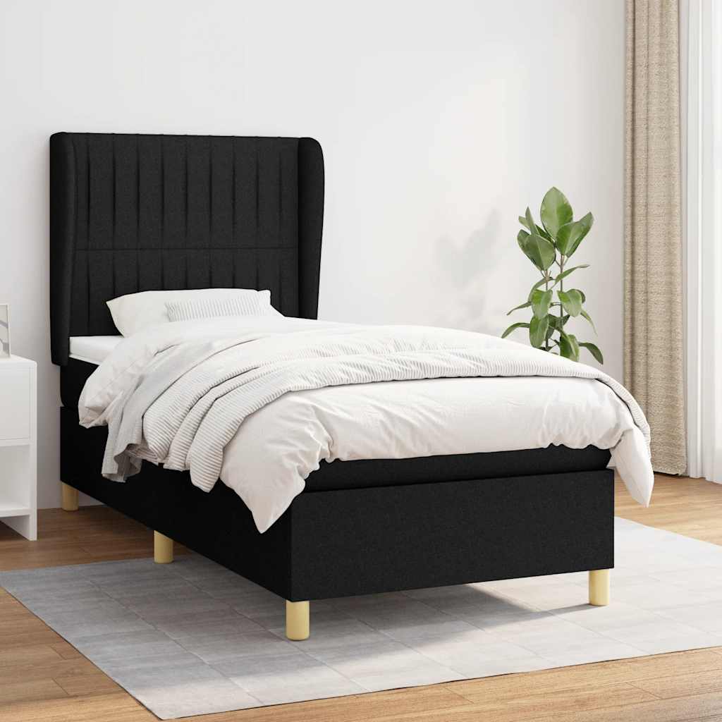 Box spring krevet s madracem crni 80 x 200 cm od tkanine
