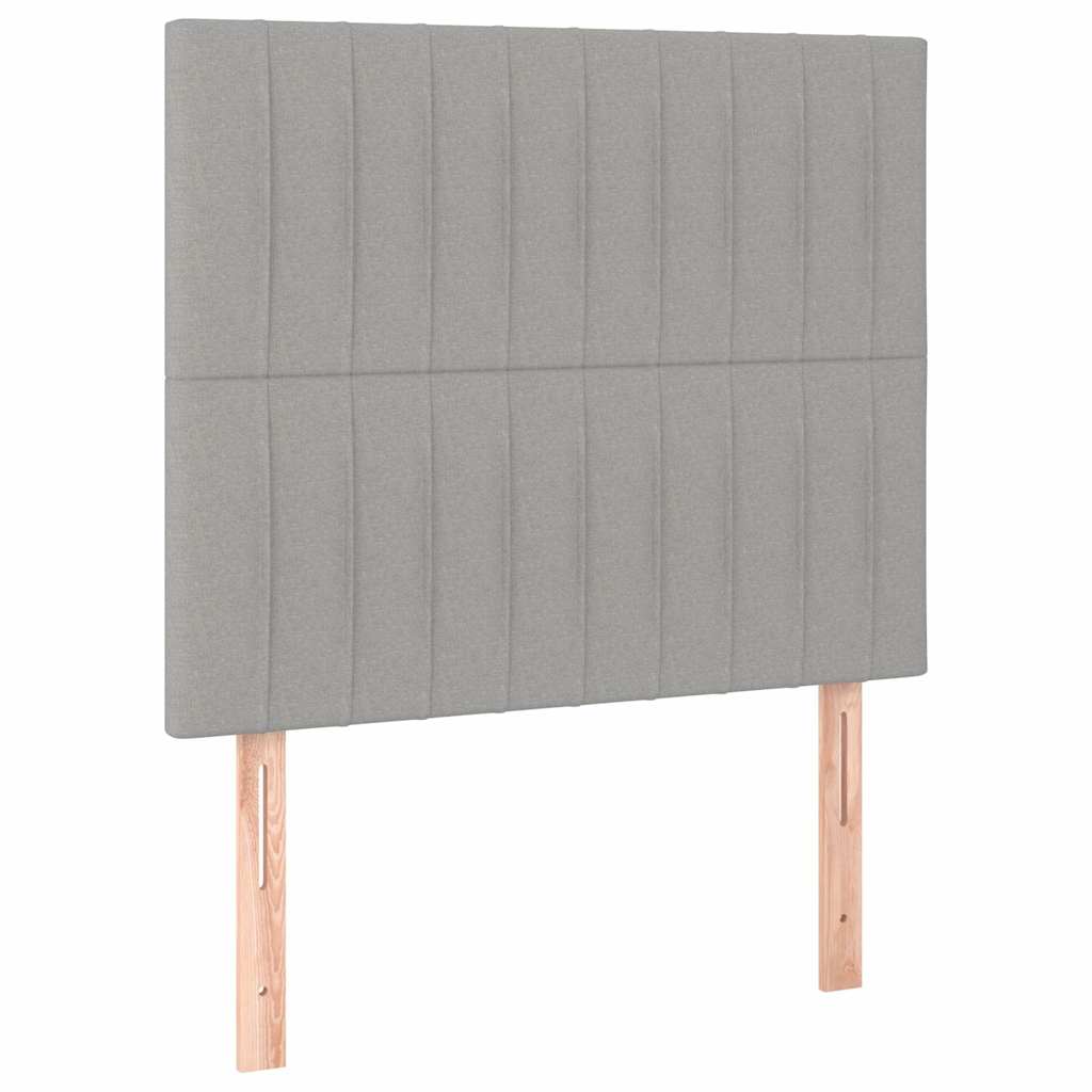 Box spring krevet s madracem svjetlosivi 90x190 cm od tkanine