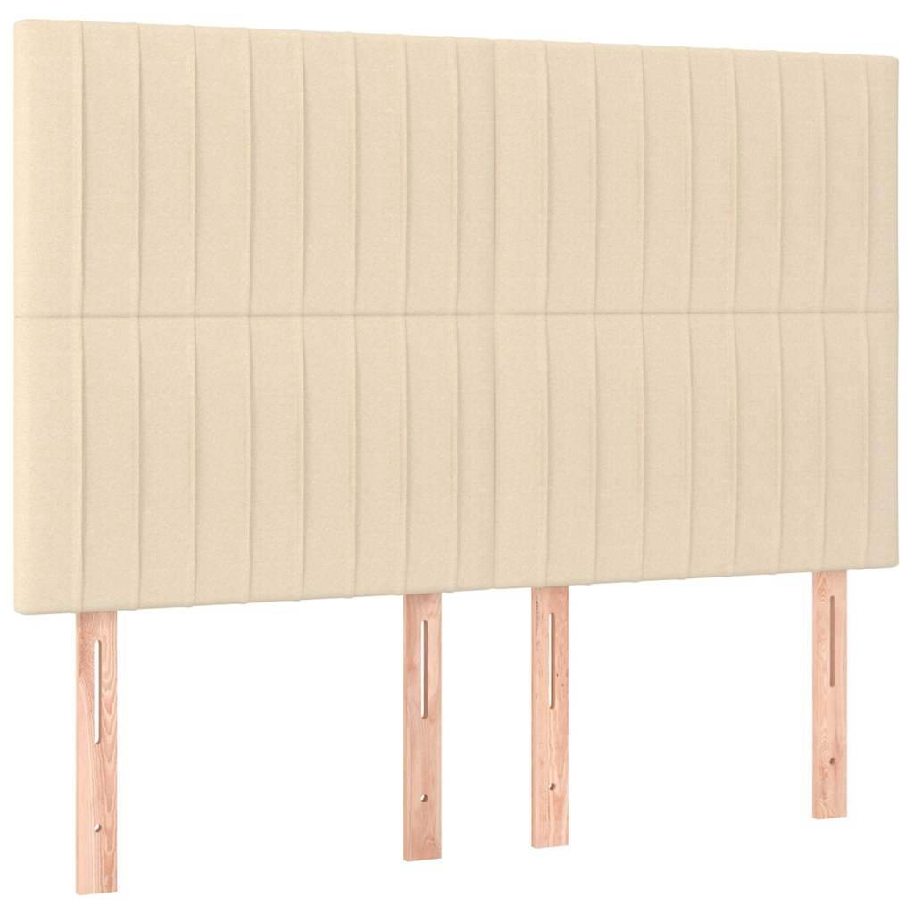 Krevet s oprugama i madracem krem 140 x 190 cm od tkanine