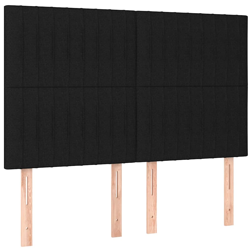 Krevet s oprugama i madracem crni 140x200 cm od tkanine