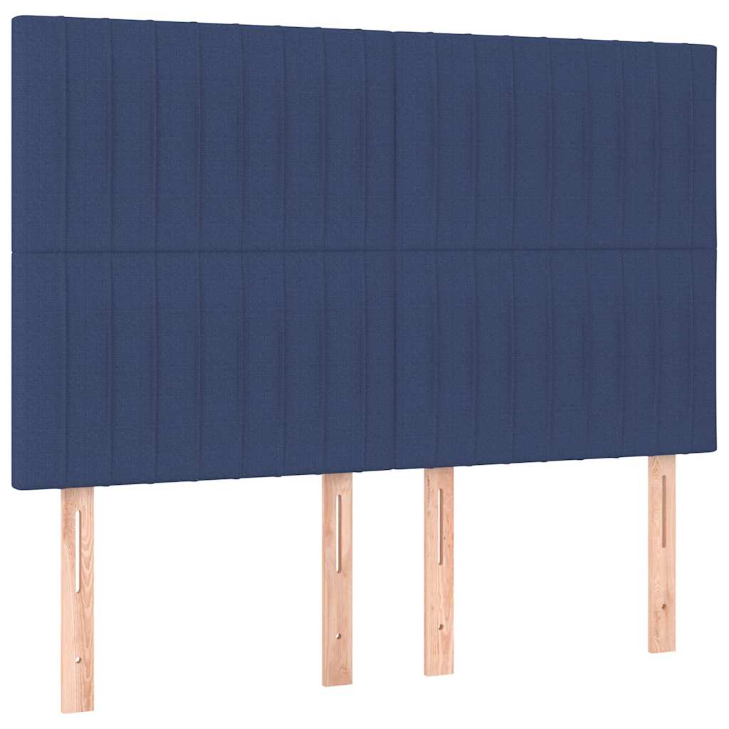 Krevet s oprugama i madracem plavi 140x200 cm od tkanine