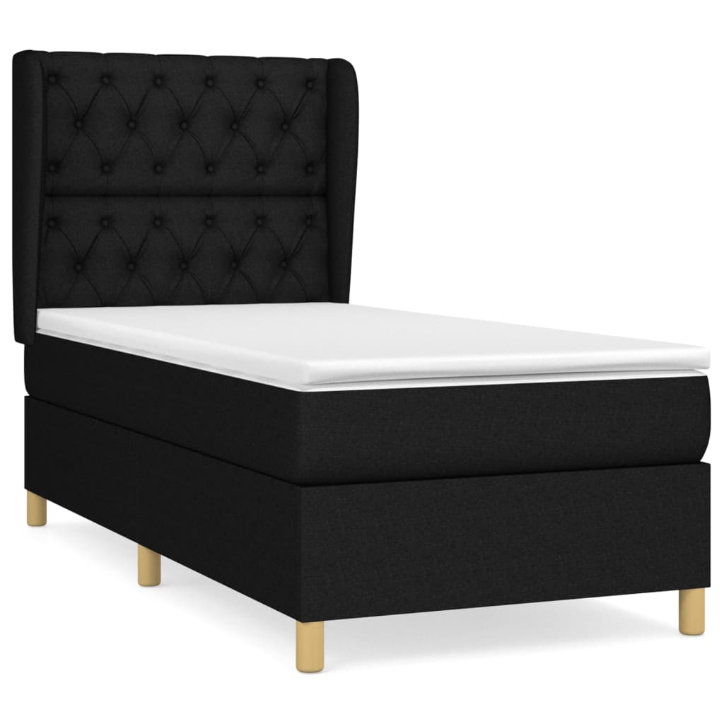Box spring krevet s madracem crni 80 x 200 cm od tkanine