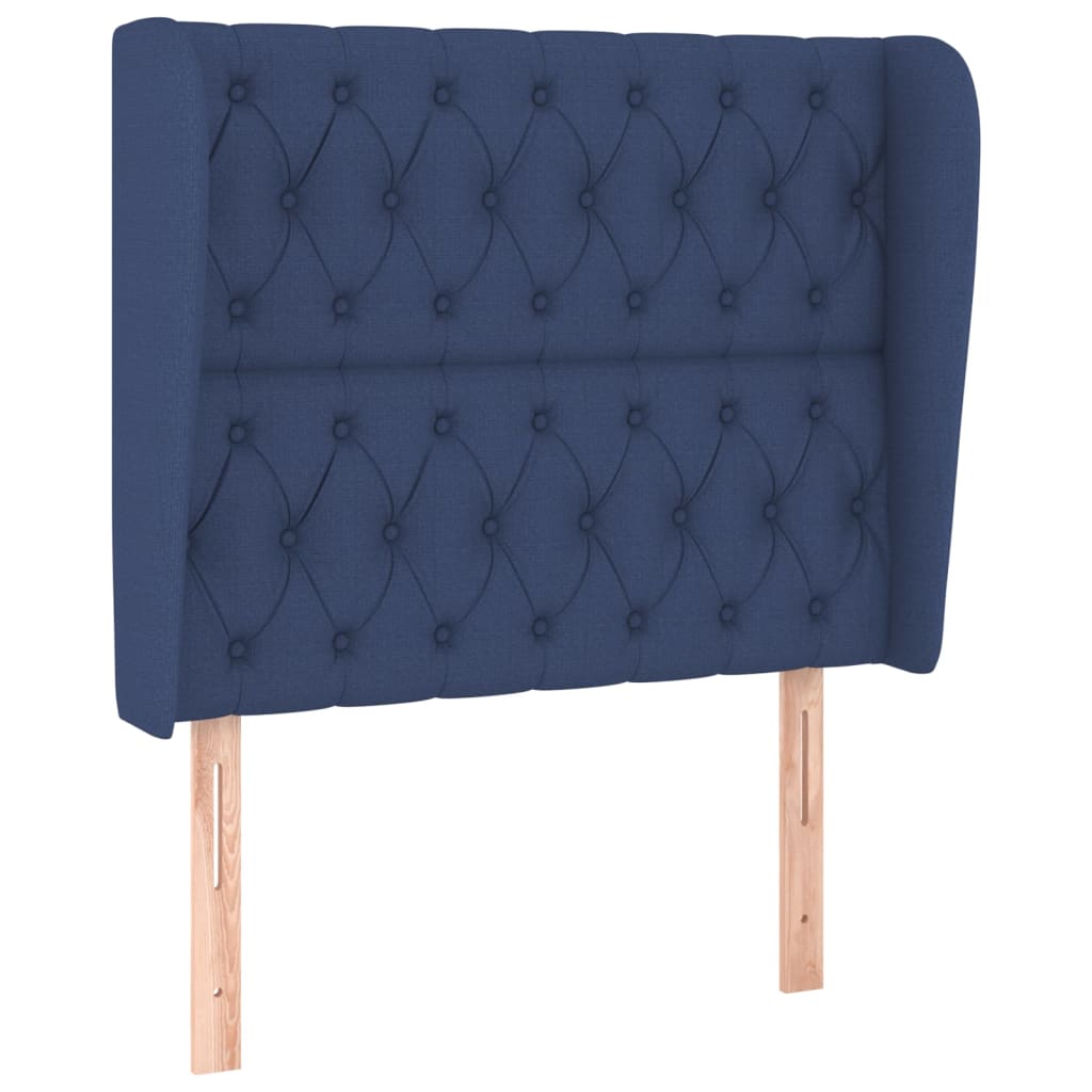 Krevet s oprugama i madracem plavi 90 x 190 cm od tkanine