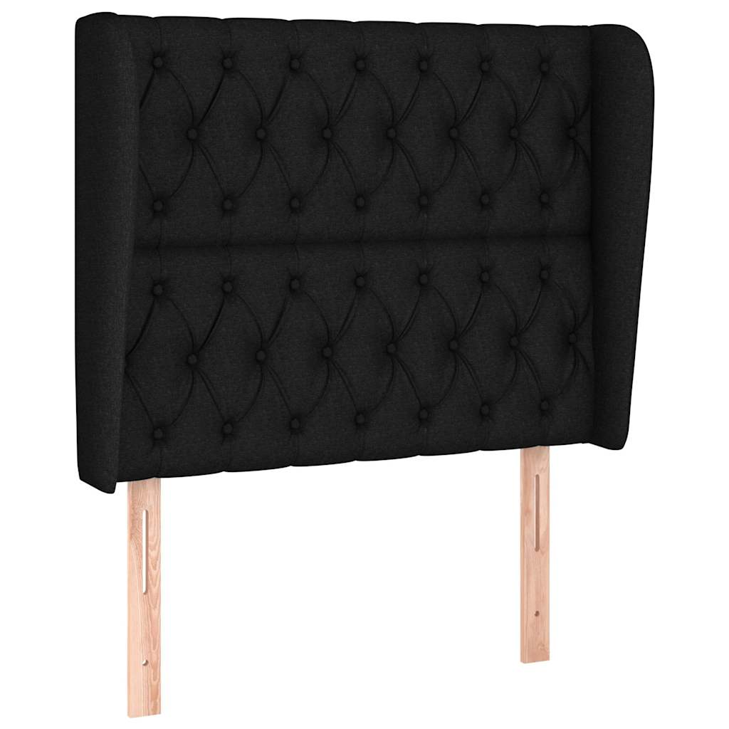Krevet s oprugama i madracem crni 90x200 cm od tkanine