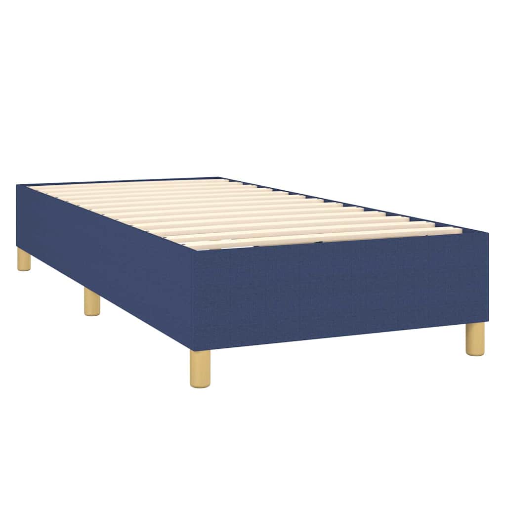 Krevet s oprugama i madracem plavi 90 x 200 cm od tkanine