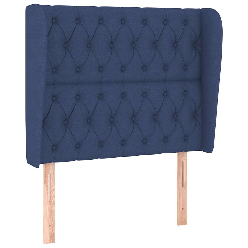 Krevet s oprugama i madracem plavi 90 x 200 cm od tkanine