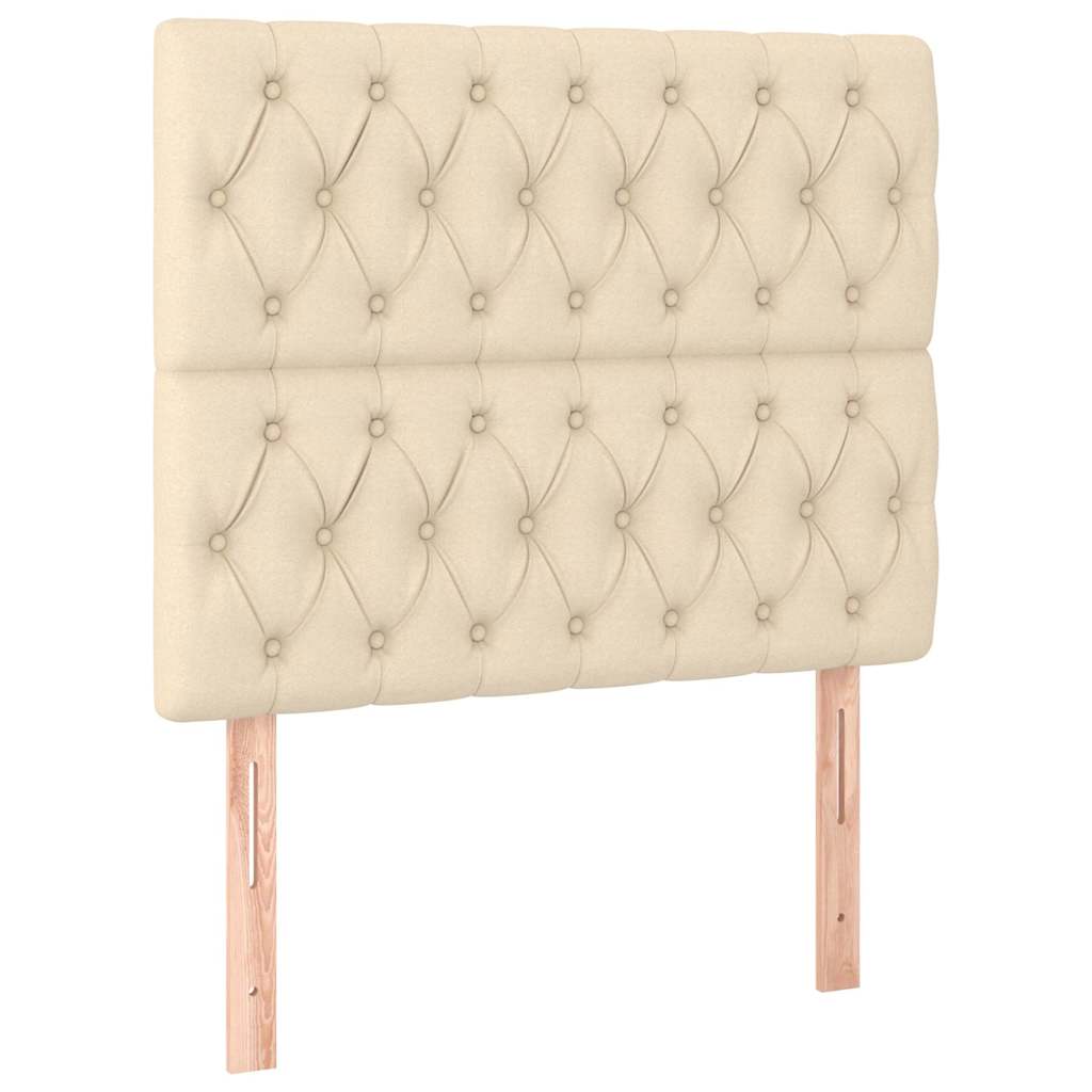 Krevet s oprugama i madracem krem 100 x 200 cm od tkanine