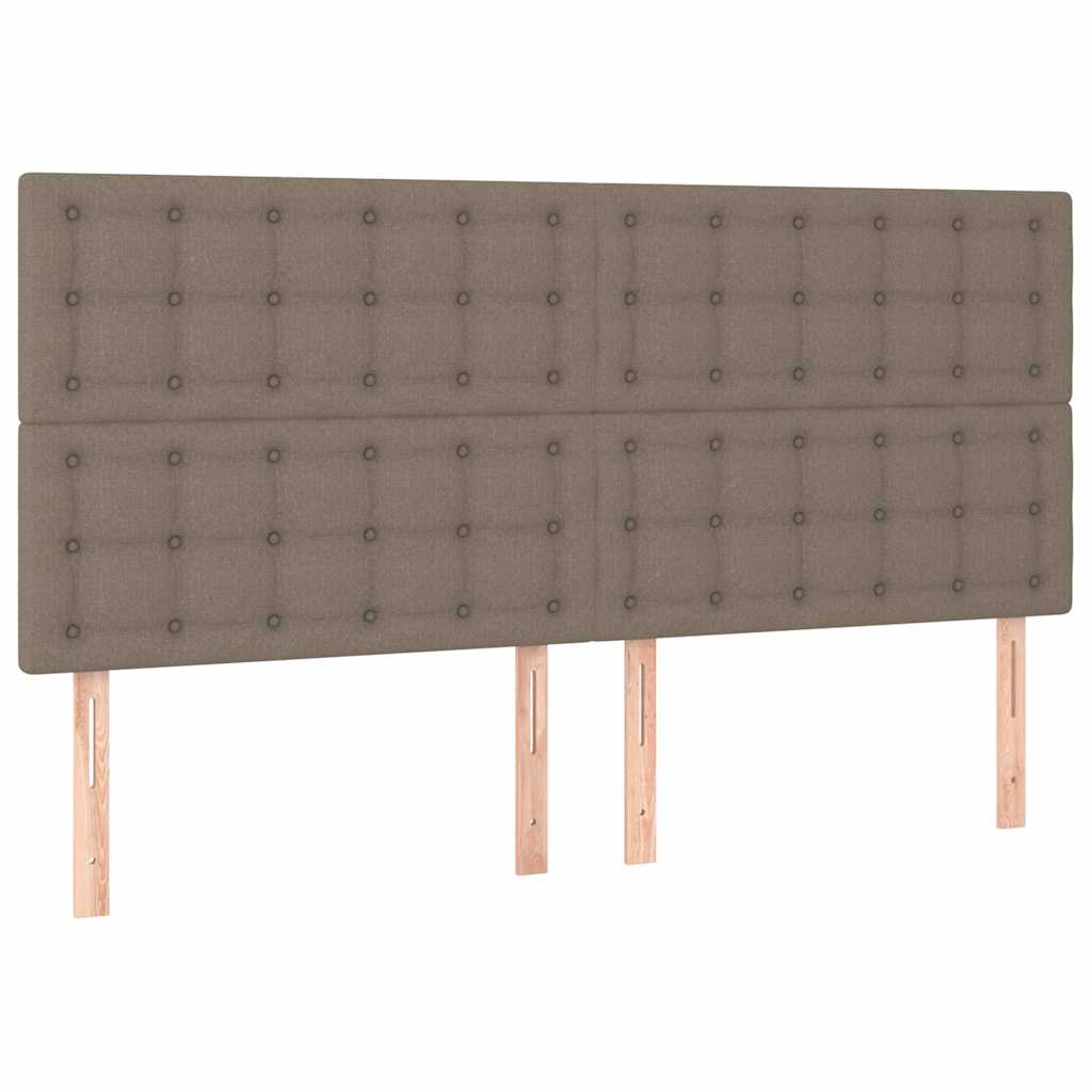 Krevet s oprugama i madracem smeđesivi 180x200 cm tkanina