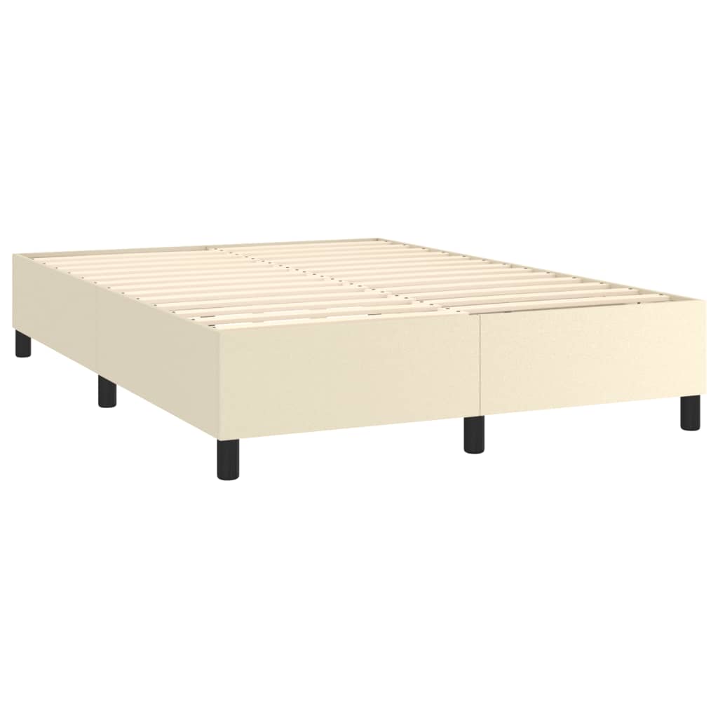Krevet s oprugama i madracem krem 140x200 cm od umjetne kože