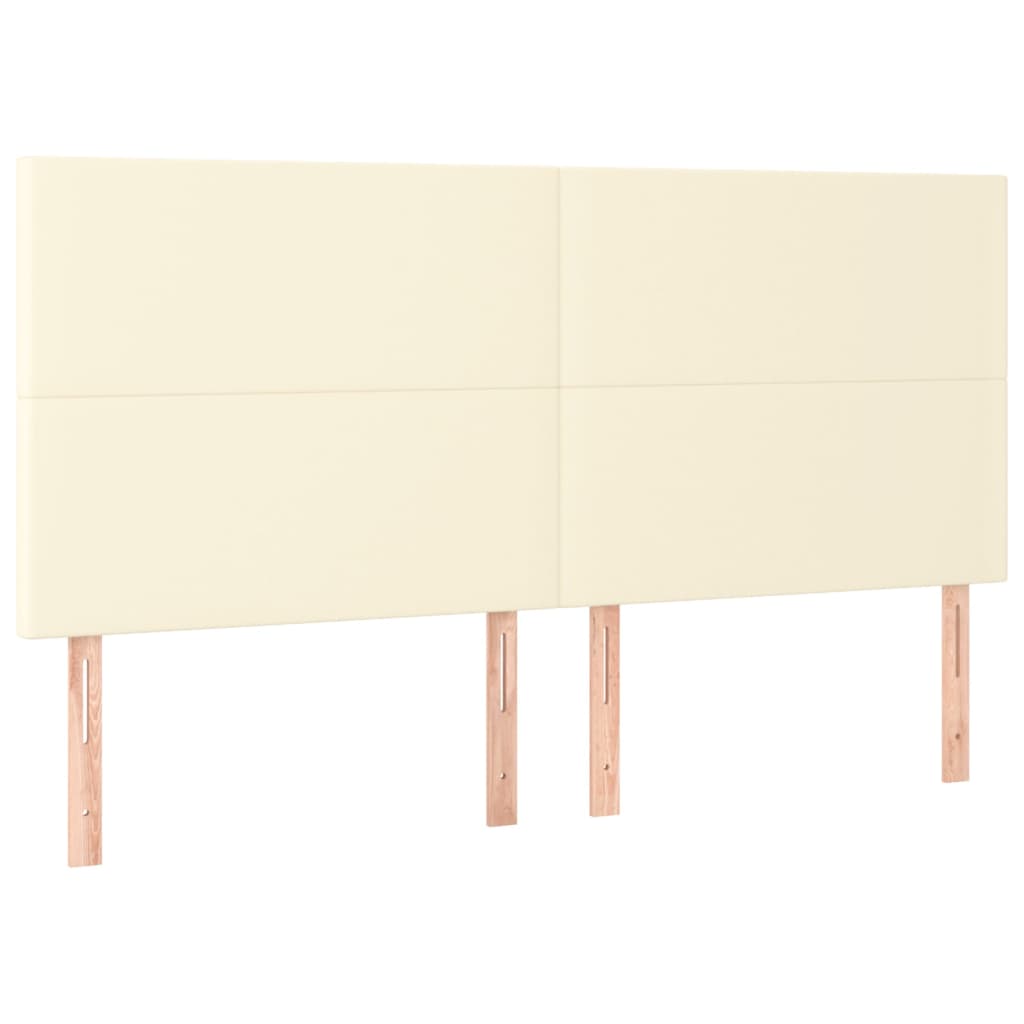 Krevet s oprugama i madracem krem 200x200 cm od umjetne kože