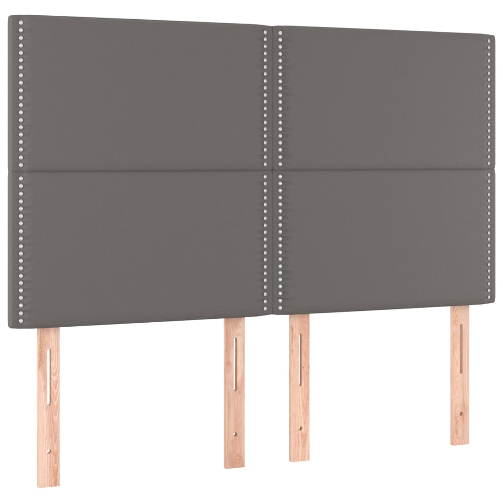 Krevet s oprugama i madracem sivi 140x190 cm od umjetne kože