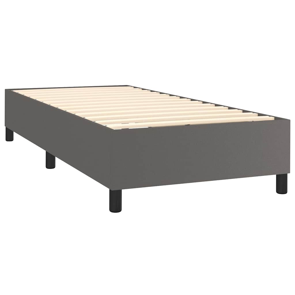 Krevet s oprugama i madracem sivi 80 x 200 cm od umjetne kože