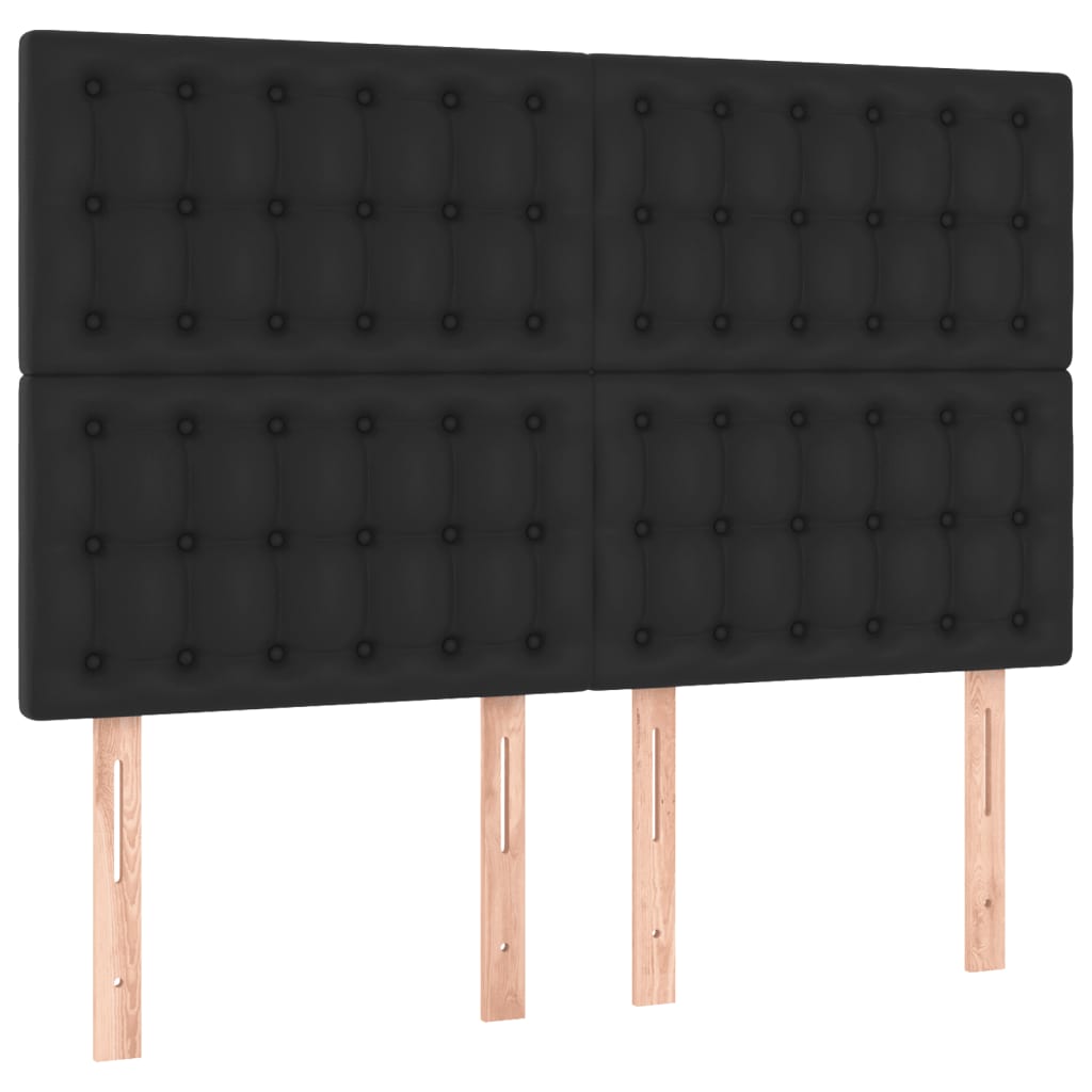Krevet s oprugama i madracem crni 140 x 200 cm od umjetne kože