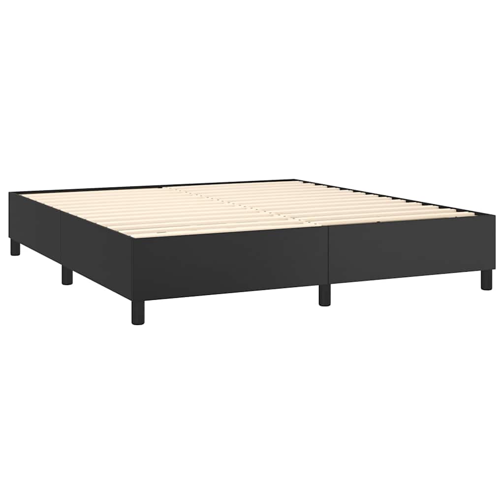 Krevet s oprugama i madracem crni 160 x 200 cm od umjetne kože