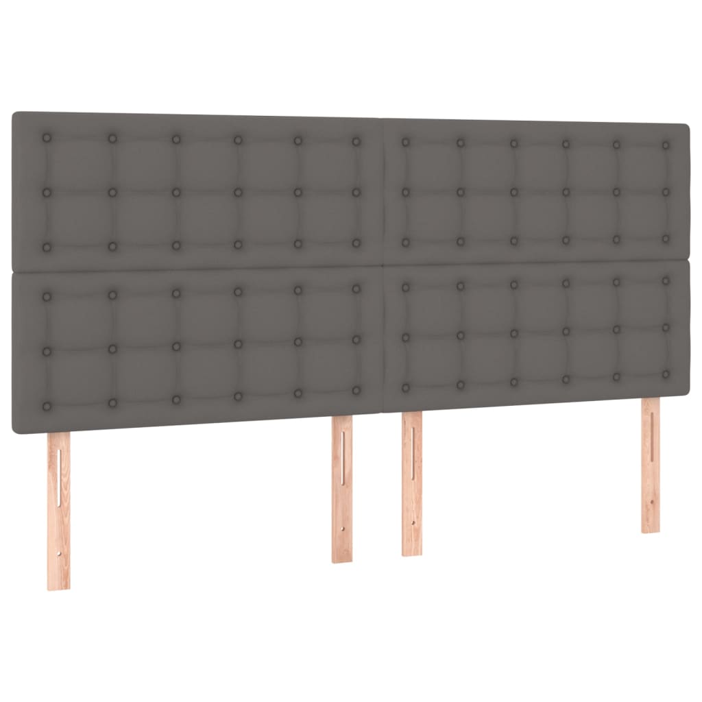 Krevet s oprugama i madracem sivi 160x200 cm od umjetne kože