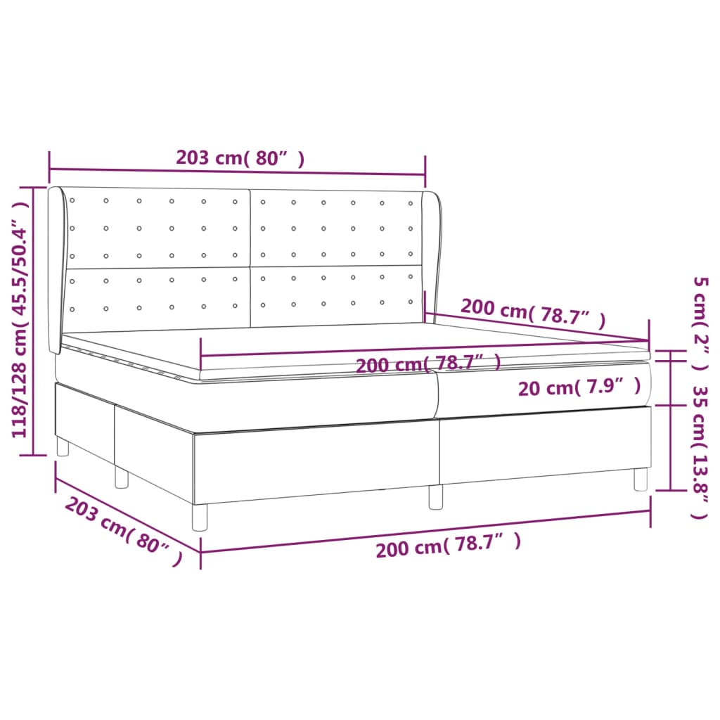 Krevet s oprugama i madracem bijeli 200x200 cm umjetna koža