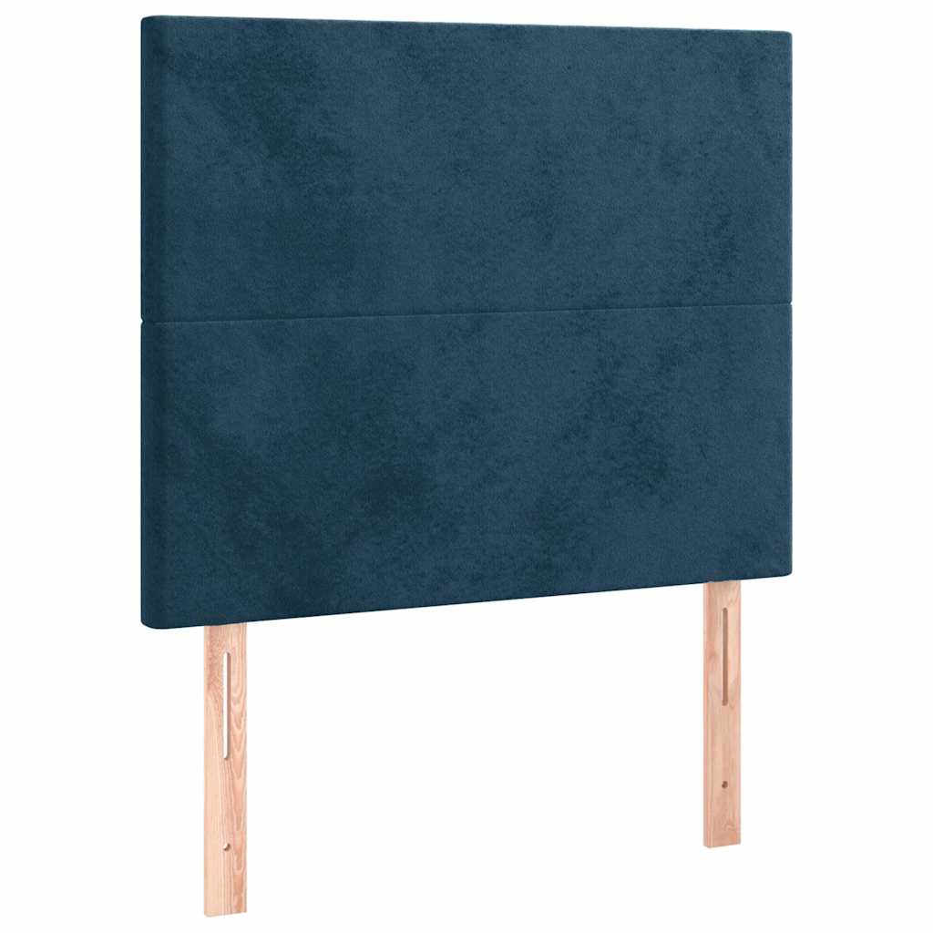 Box spring krevet s madracem tamnoplavi 80 x 200 cm baršunasti