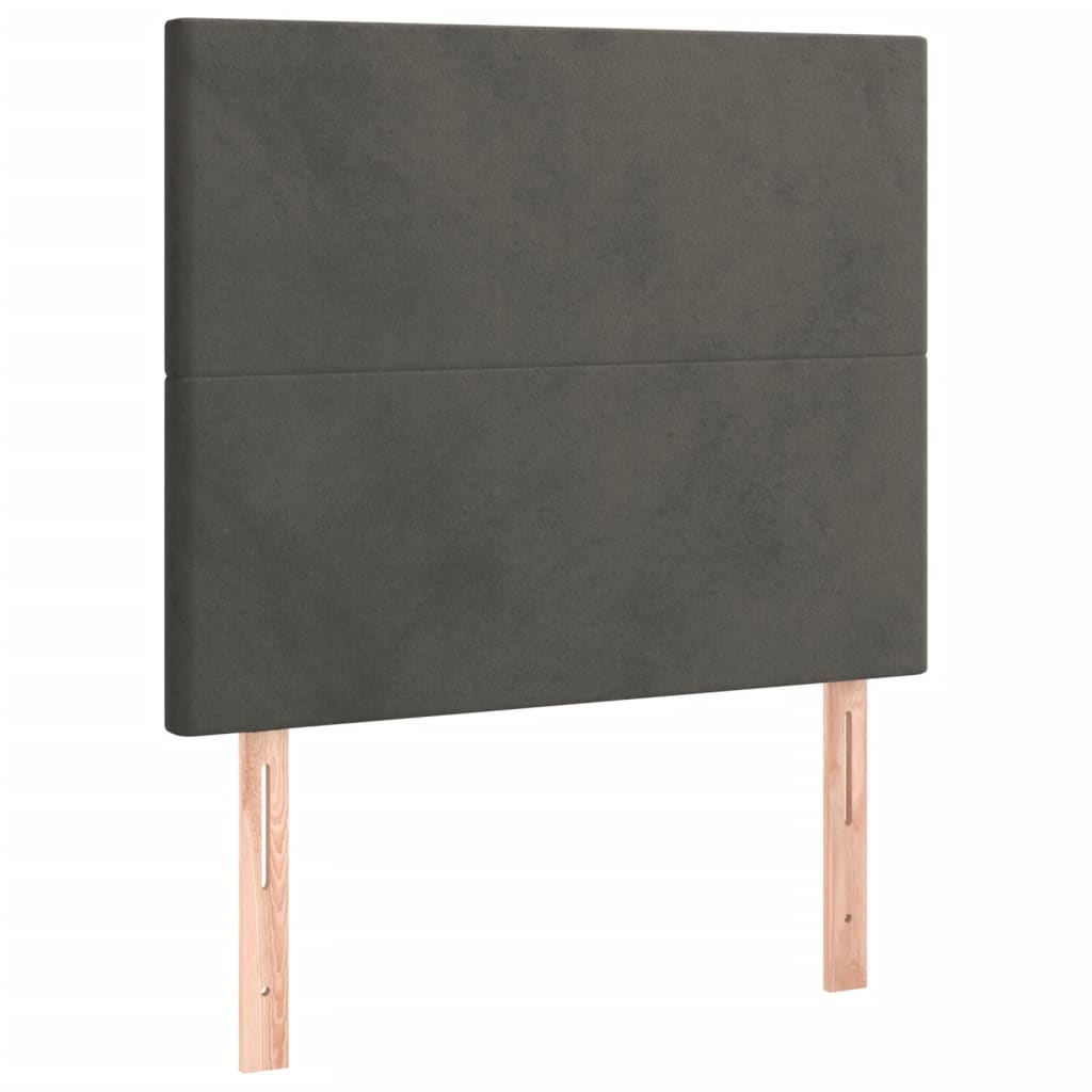 Box spring krevet s madracem tamnosivi 90x190 cm baršunasti