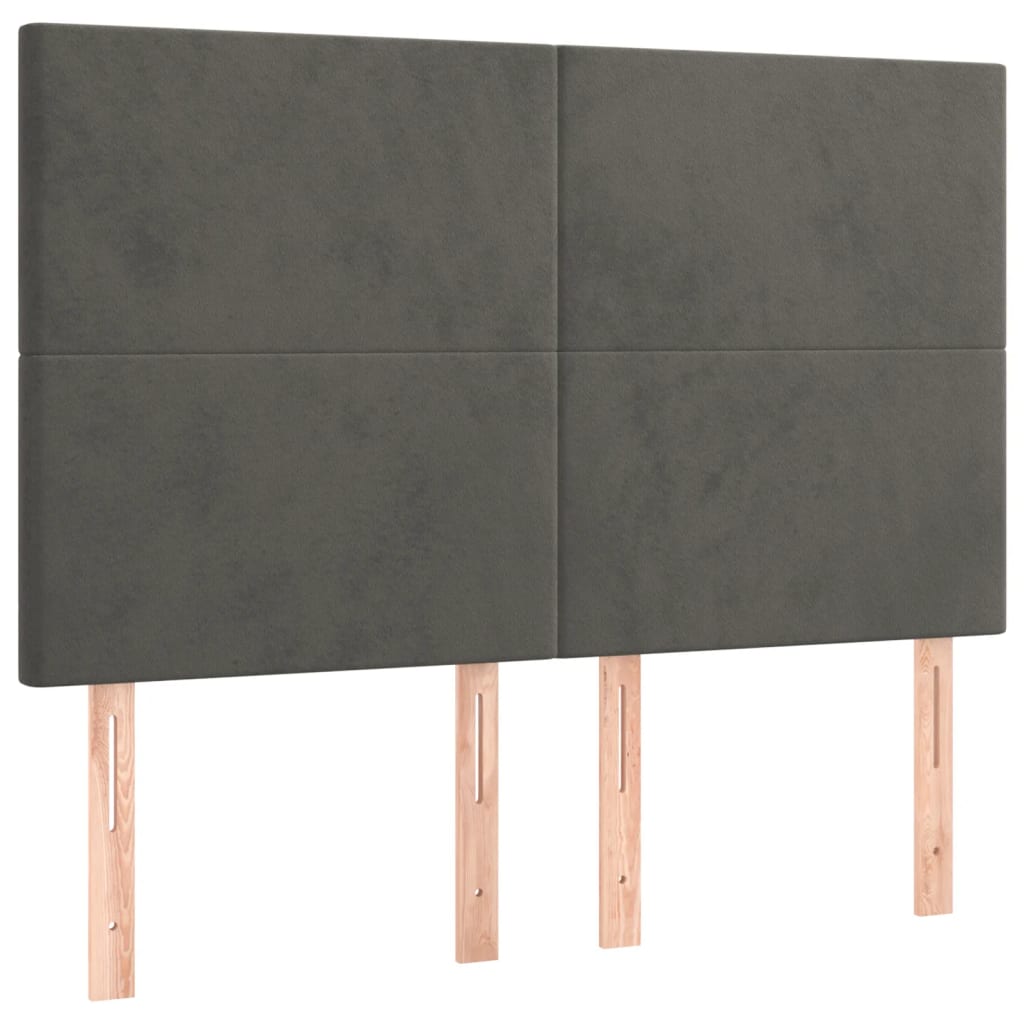 Krevet s oprugama i madracem tamnosivi 140x200 cm baršunasti