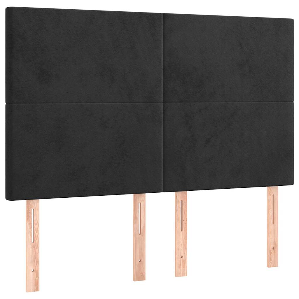 Krevet s oprugama i madracem crni 140x200 cm baršunasti
