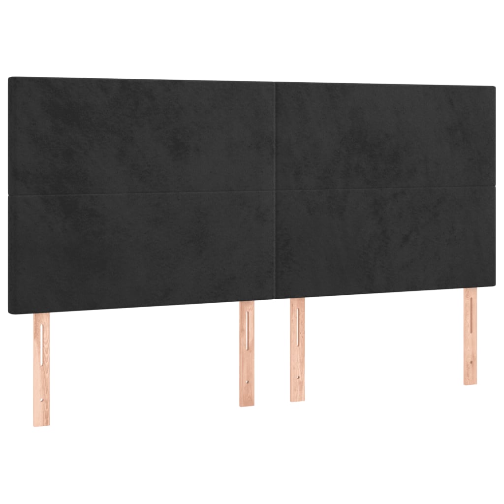 Krevet s oprugama i madracem crni 160x200 cm baršunasti