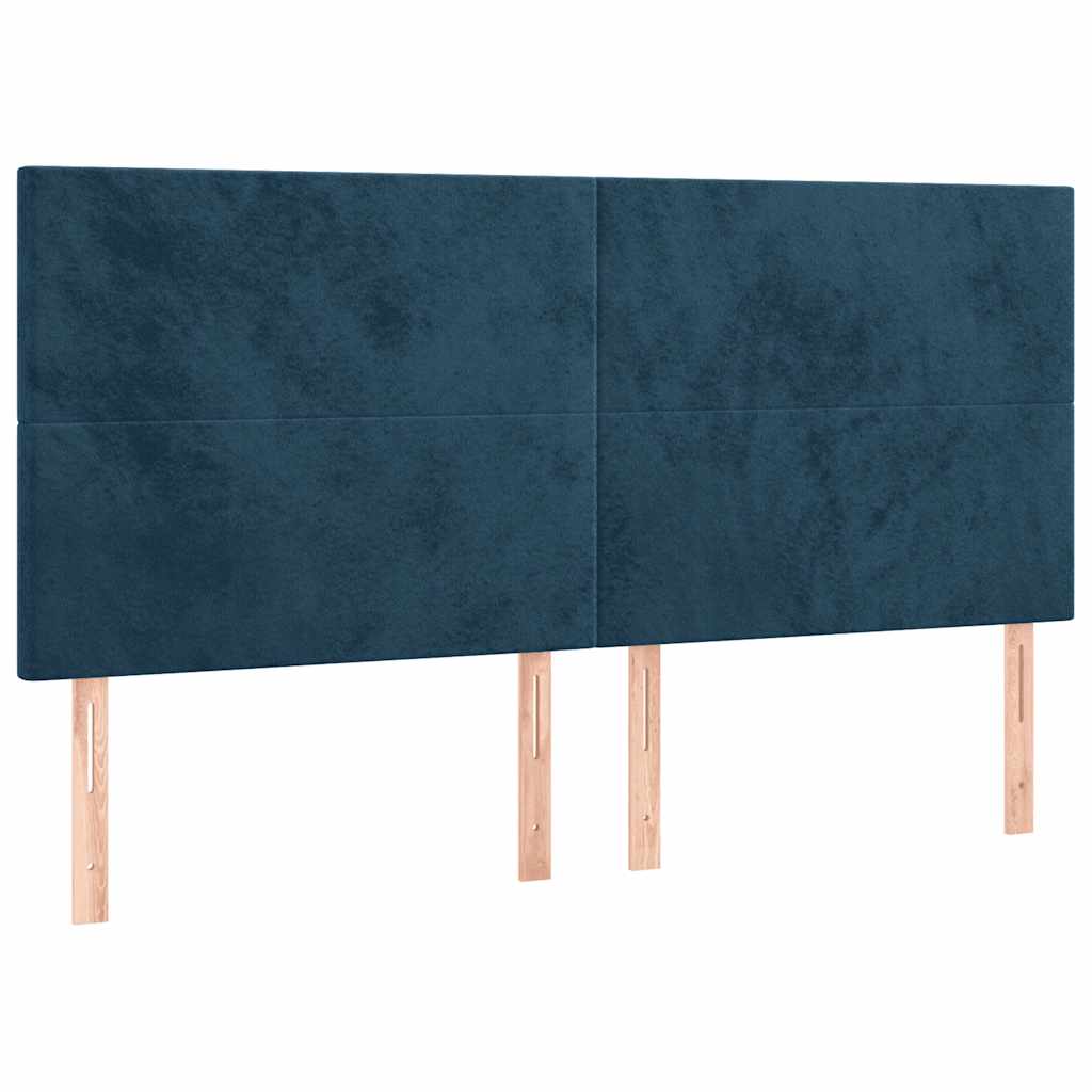 Krevet s oprugama i madracem tamnoplavi 180x200 cm baršunasti