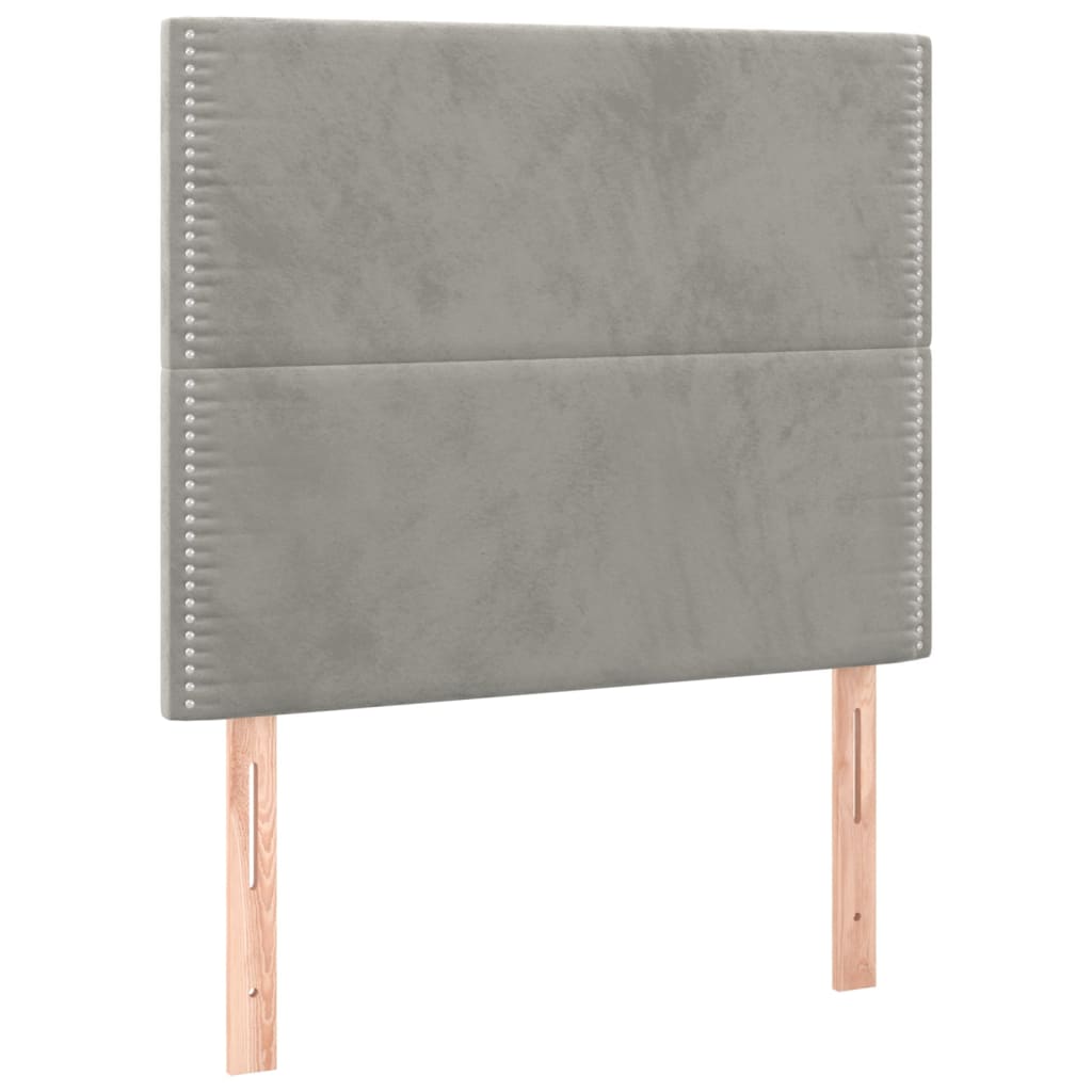 Box spring krevet s madracem svjetlosivi 100x200 cm baršunasti