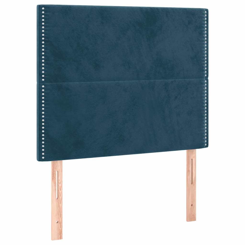 Box spring krevet s madracem tamnoplavi 100x200 cm baršunasti