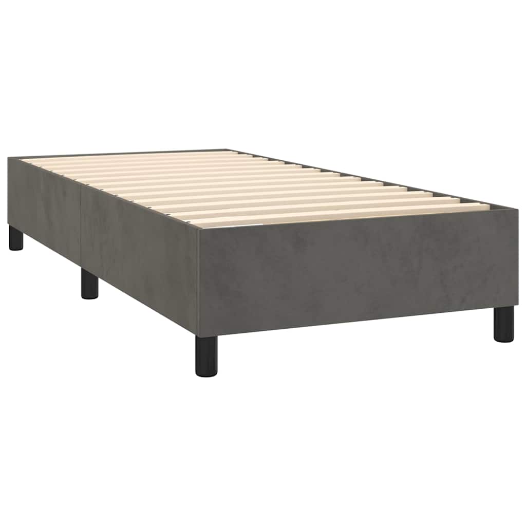 Box spring krevet s madracem tamnosivi 80 x 200 cm baršunasti