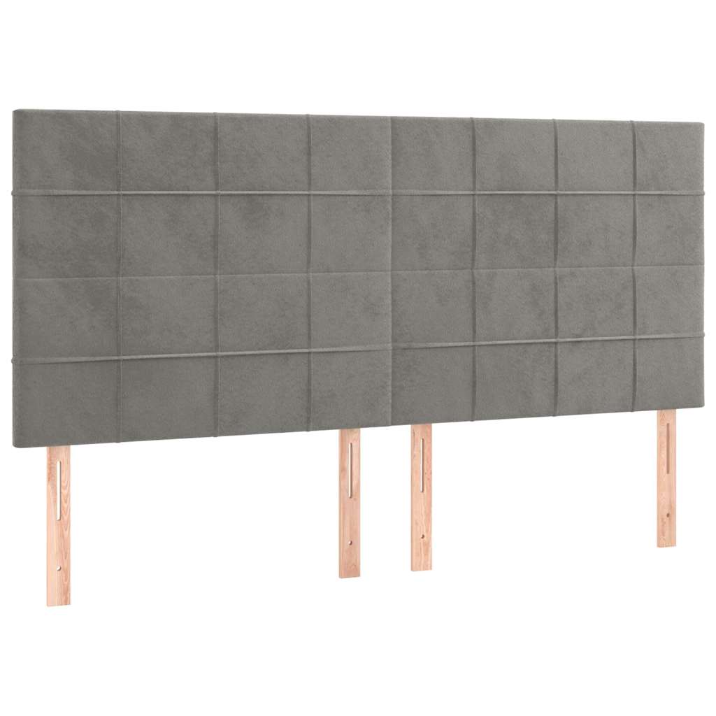 Krevet s oprugama i madracem svjetlosivi 180x200 cm baršunasti