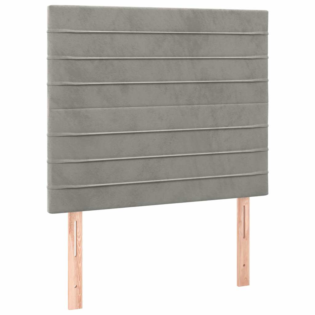 Box spring krevet s madracem svjetlosivi 80 x 200 cm baršunasti
