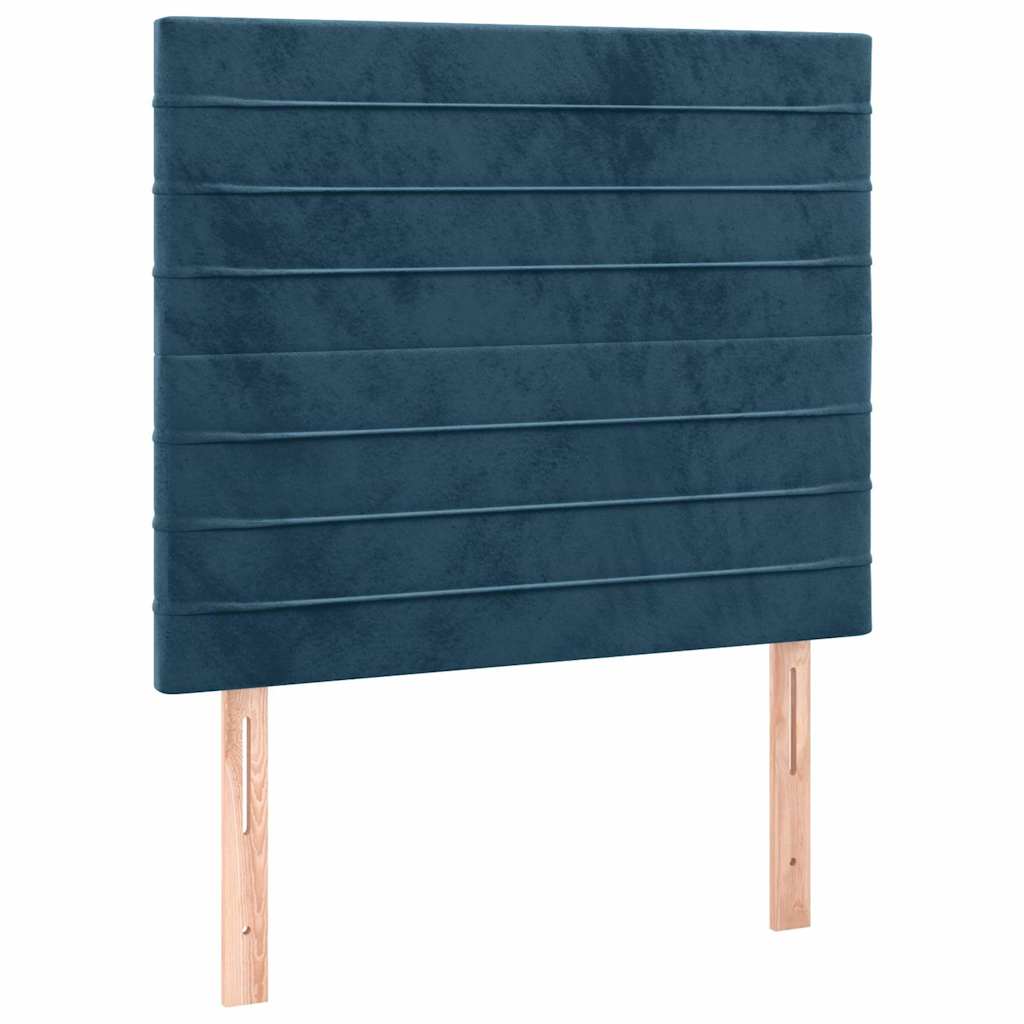Box spring krevet s madracem tamnoplavi 90x190 cm baršunasti