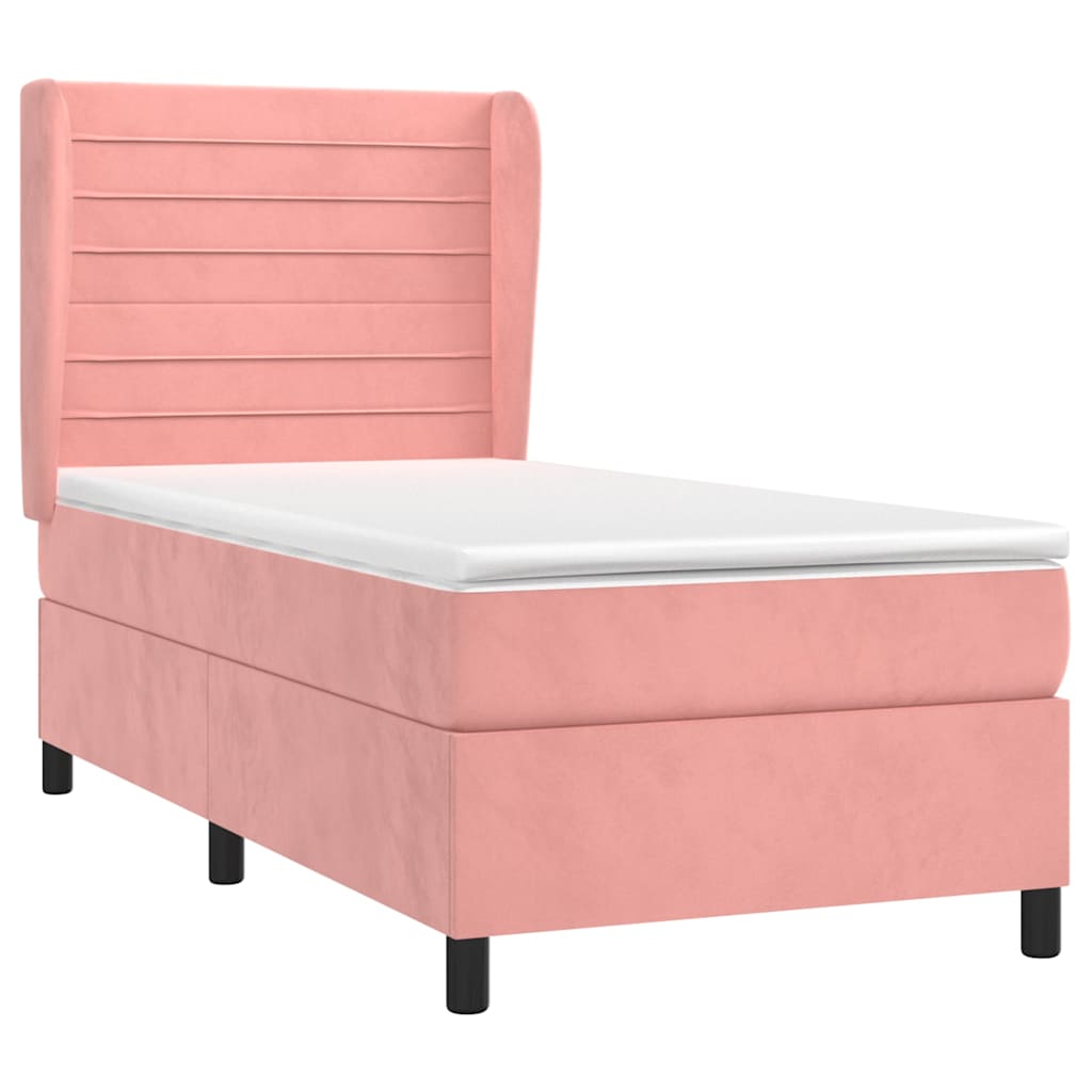 Box spring krevet s madracem ružičasti 100x200 cm baršunasti
