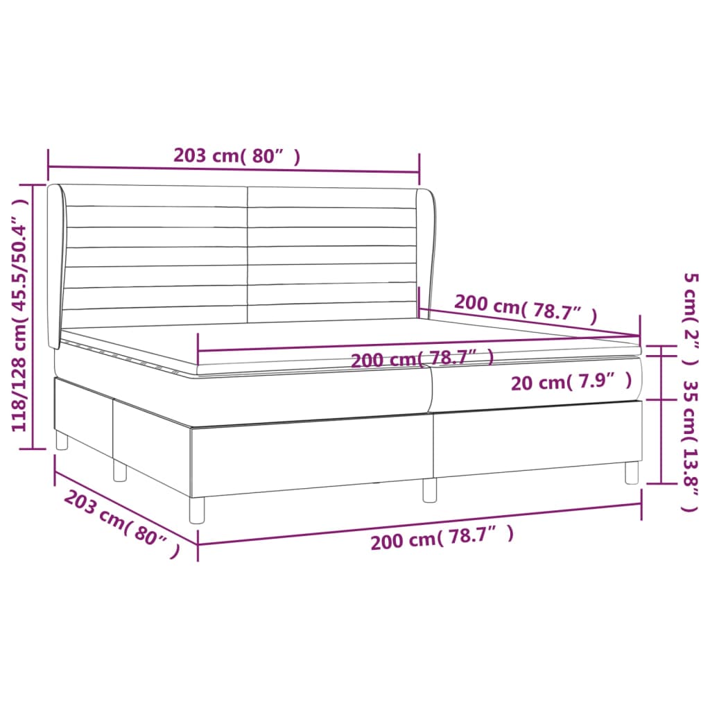 Krevet s oprugama i madracem tamnoplavi 200x200 cm baršunasti