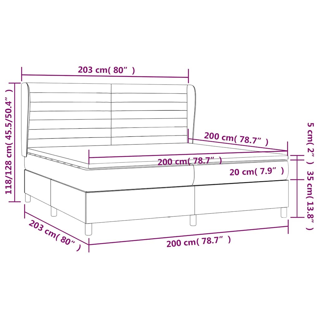 Krevet s oprugama i madracem tamnoplavi 200x200 cm baršunasti