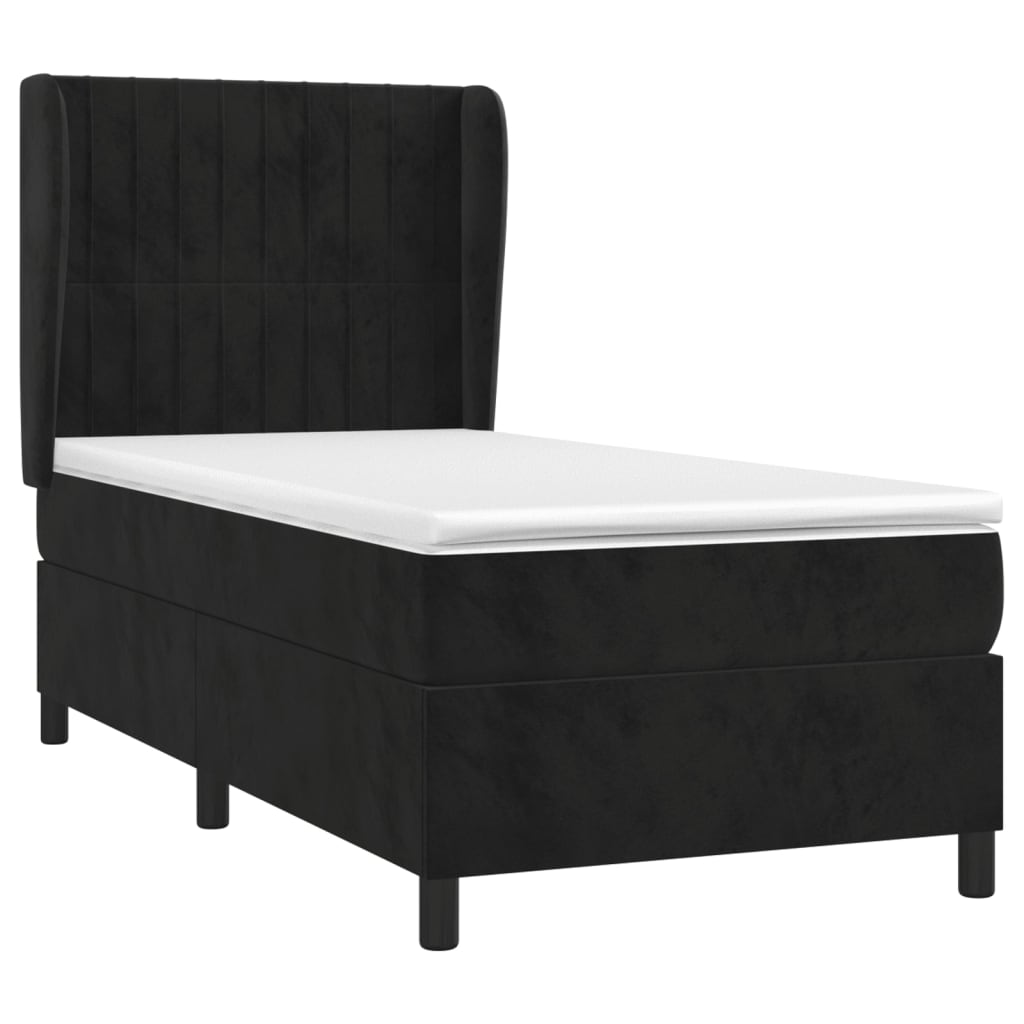 Box spring krevet s madracem crni 80 x 200 cm baršunasti