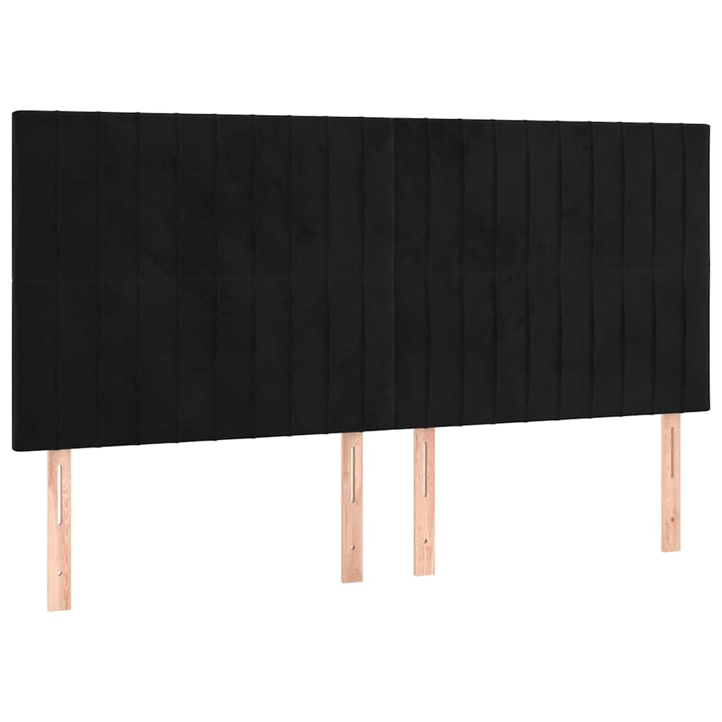 Krevet s oprugama i madracem crni 180x200 cm baršunasti