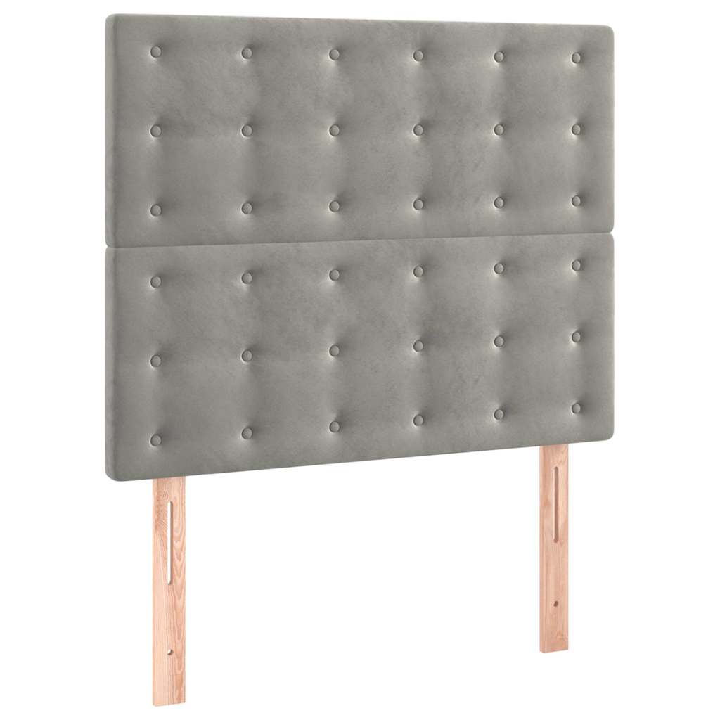Box spring krevet s madracem svjetlosivi 80 x 200 cm baršunasti