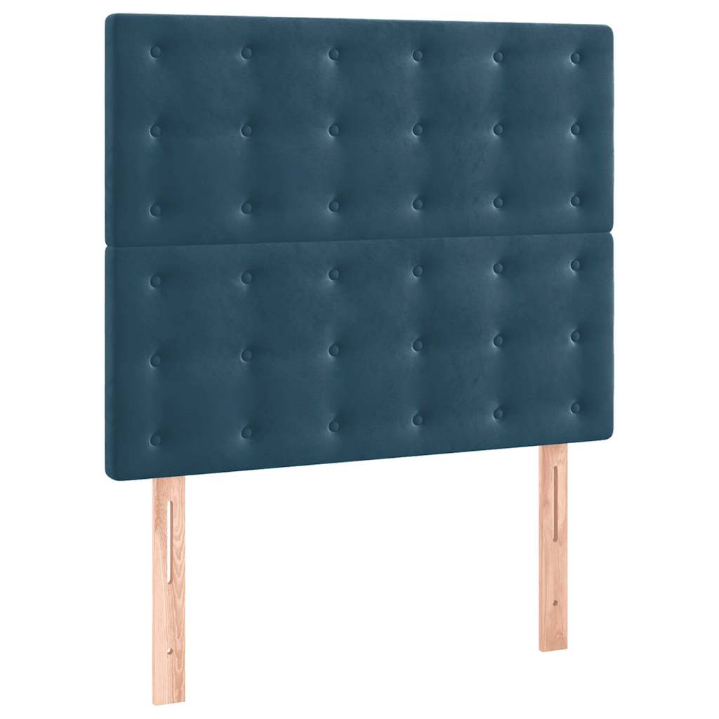 Box spring krevet s madracem tamnoplavi 80 x 200 cm baršunasti
